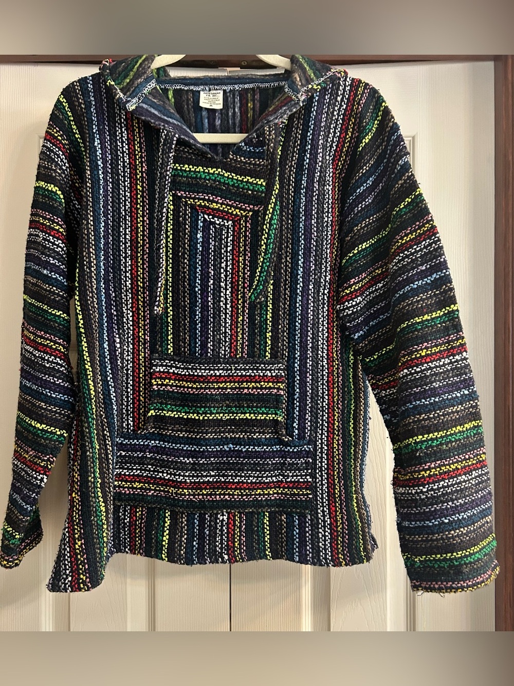 Artesanias Unisex Multicolor Striped Baja Hoodie
